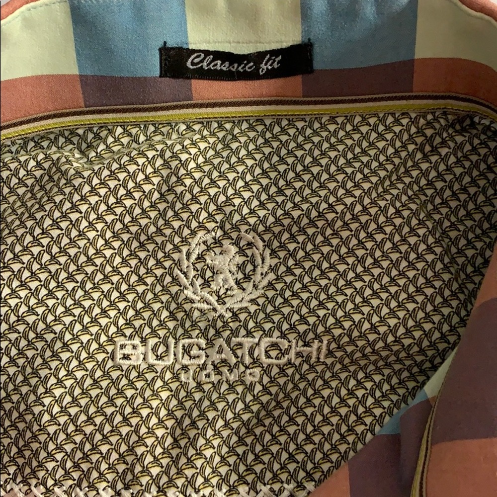 Plaid Bugatchi Shirt L . - Picture 6 of 7